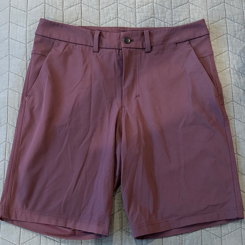 lululemon athletica Men's Plum Flat Front Shorts